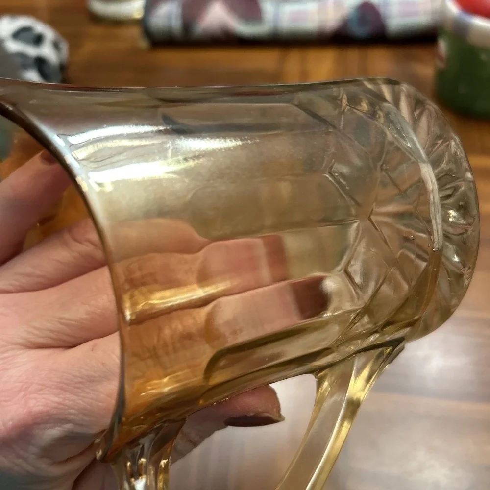 Us Glass Co Marigold Luster‎ Creamer Pitcher Depression